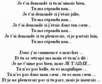 je t'ai demand&eacute;...